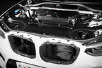 Eventuri carbon intake system installed BMW X3M X4M S58 engine bay