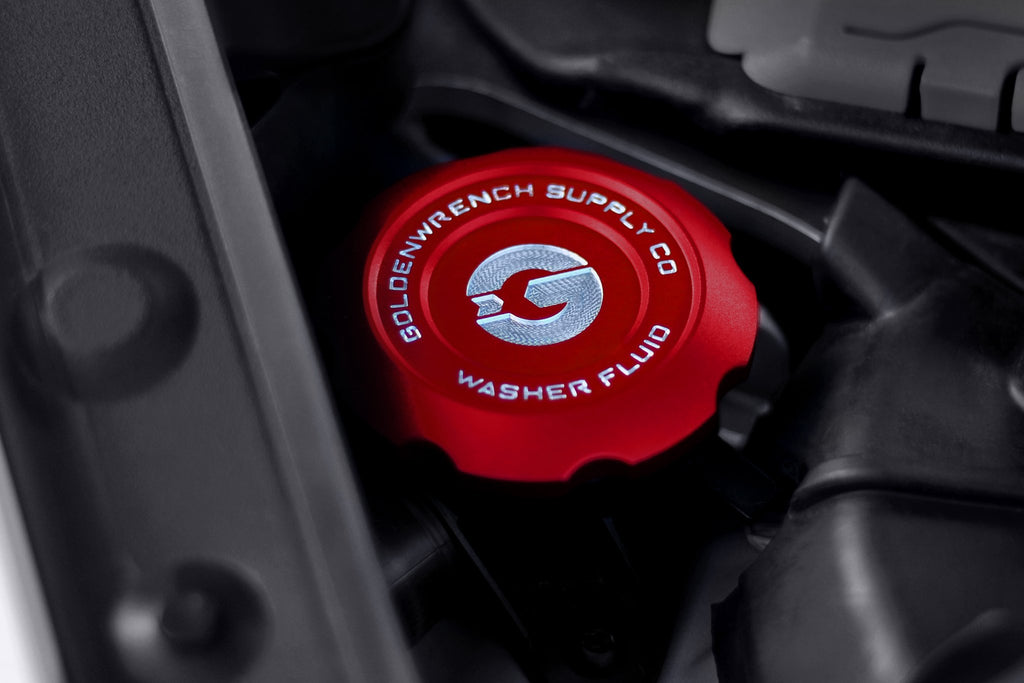 Goldenwrench Blackline Performance BMW M Car F-Chassis Washer Fluid Cap - Edition Red