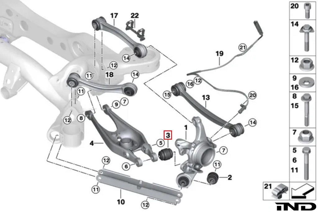 Fall-Line Motorsports E9X M3 / E82 1M Rear Lower Control Arm Bearing Set - Outer