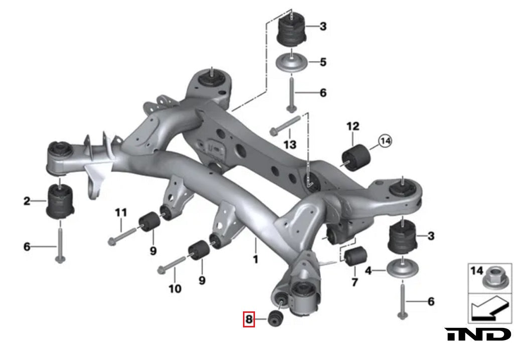 Fall-Line Motorsports E9X M3 / E82 1M Lower Tension Arm Bearing - Inner