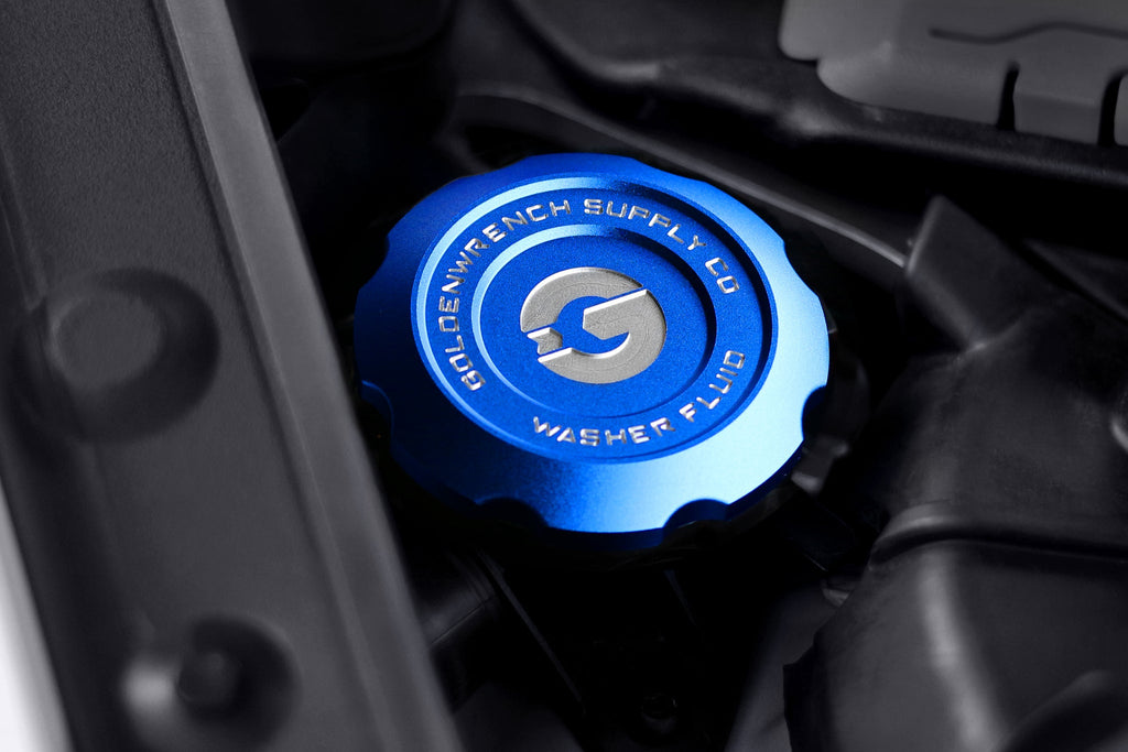 Goldenwrench Blackline Performance BMW M Car F-Chassis Washer Fluid Cap - Motorsport Blue