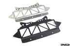 Fall Line Motorsports G8X M2 M3 M4 exterior oil cooler guard mounted on car for protection and style.