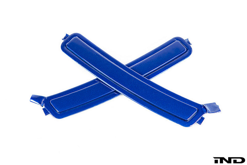 IND IND F90 M5 / G30 5-Series painted front reflectors in Marina Bay Blue Metallic, exterior automotive accessories.