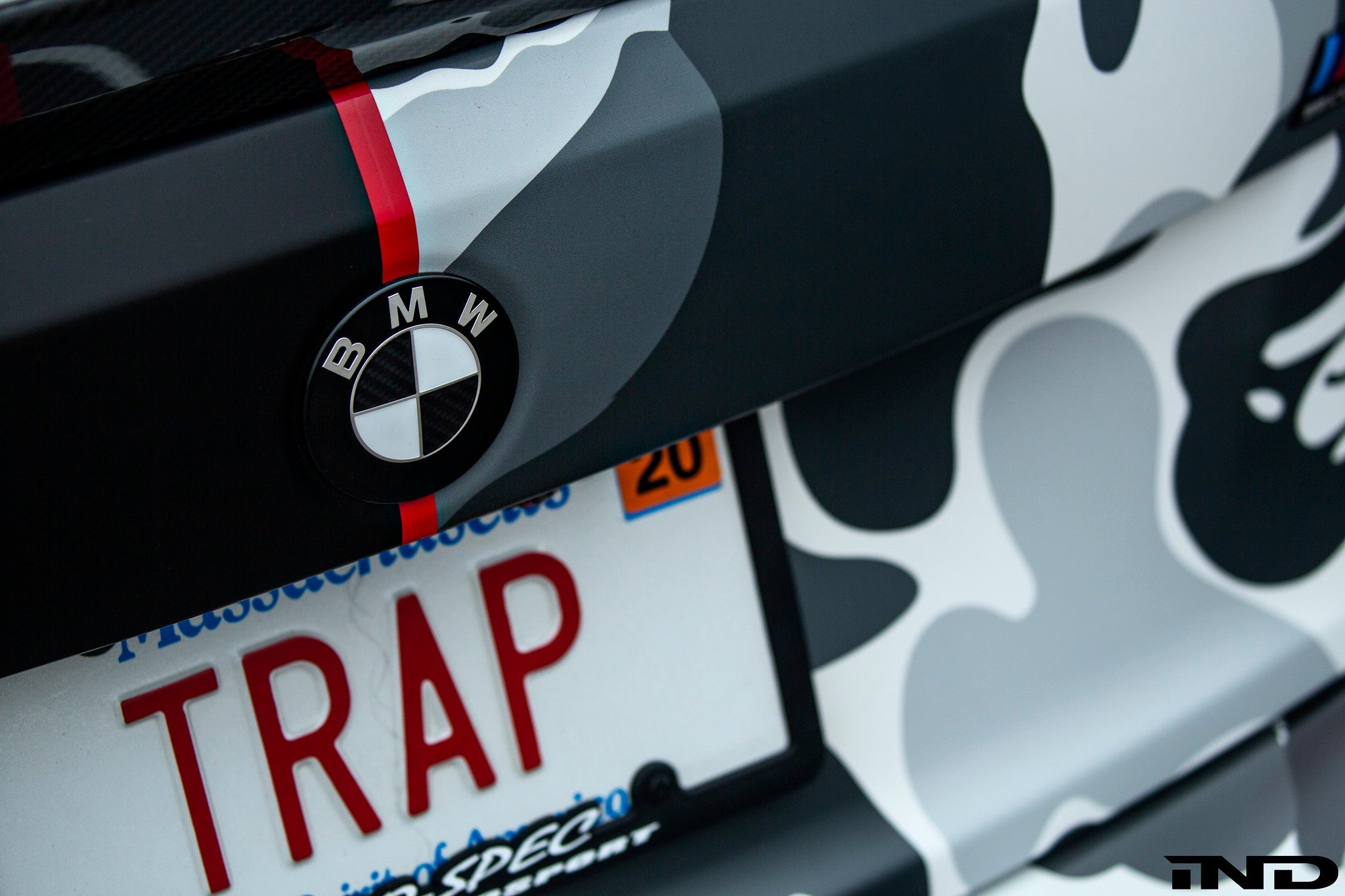IND Carbon BMW roundel set for exterior use, featuring sleek black carbon fiber BMW logos on a clean background.