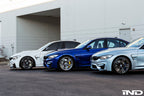 IND brand painted front reflector set for BMW F8X M3 and M4, exterior car accessories with black finish.