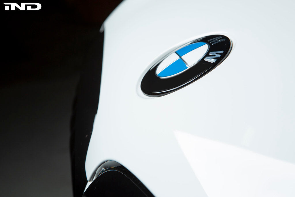 IND Painted BMW Roundel exterior set featuring four high-quality, custom-painted BMW logos on a white background.