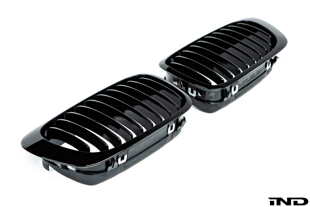 01-06 BMW E46 M3 Front Kidney Grilles Grills Gloss Black F8X M3 M4 Style