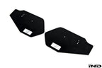 BMW Motorsport M240iR wing endplate set for exterior use, featuring aerodynamic design and brand logo on the endplates.