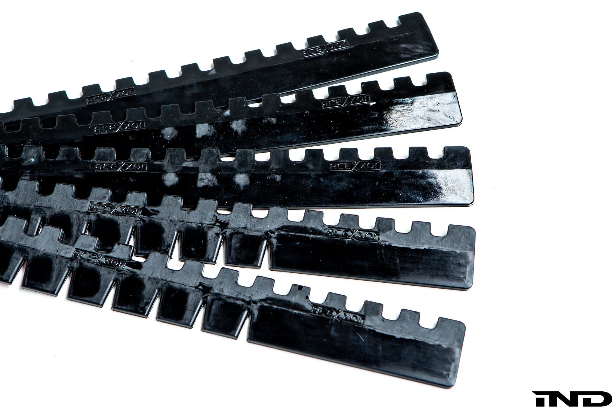 Acexxon Heavy Duty Universal Lip Protector kit with five white exterior protectors for vehicle front lips.