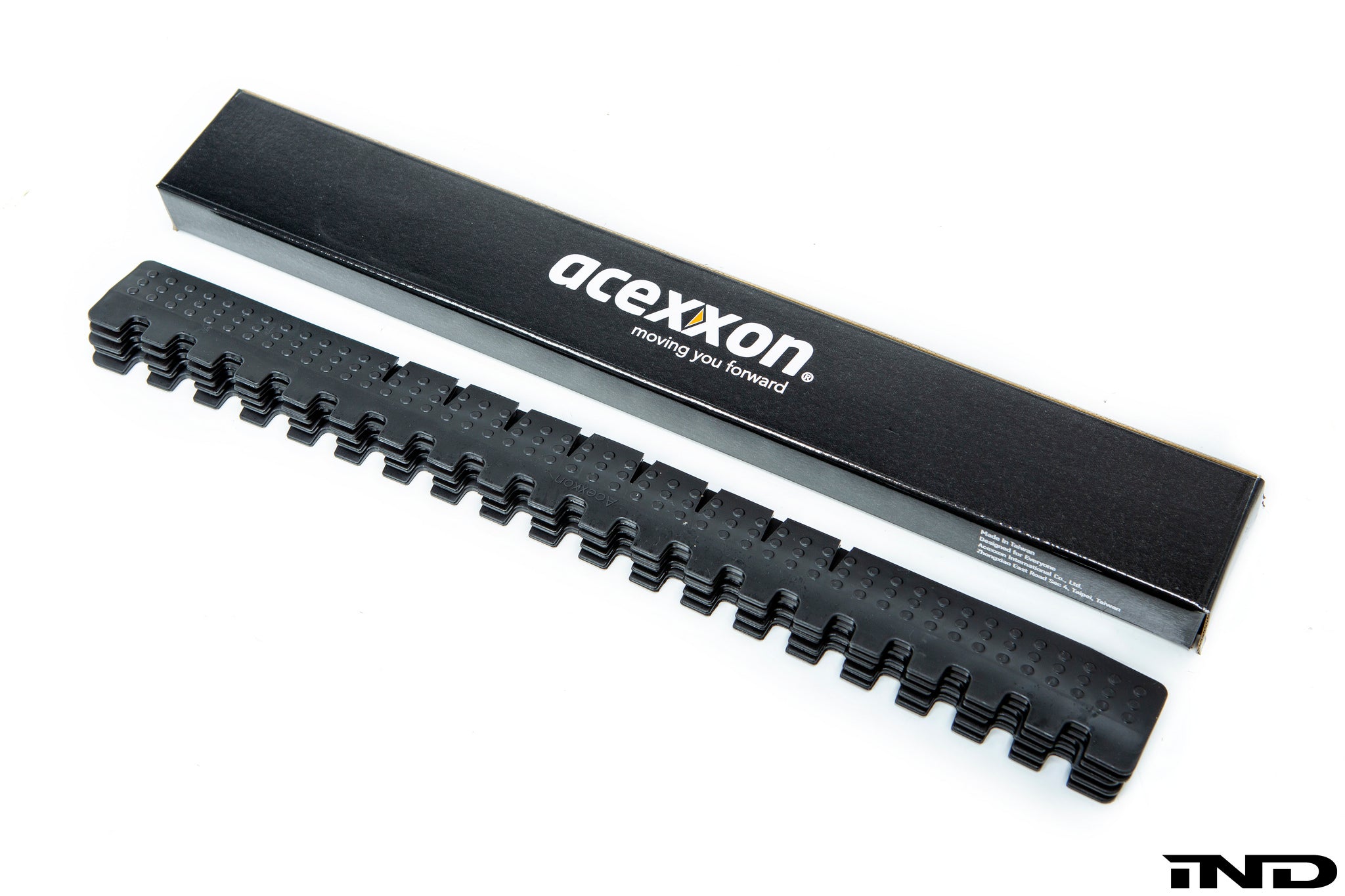 Acexxon Universal Front Lip Protector kit with five white exterior protectors for car bumper enhancement.