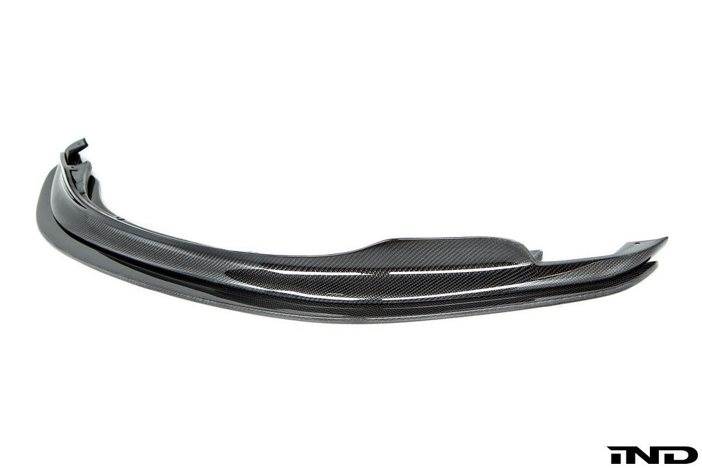 Alpha N E9X M3 GTS front lip splitter for BMW, adjustable exterior car accessory in white, enhances aerodynamics and style.