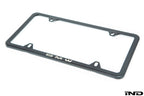 BMW black slimline license plate frame and black m logo valve stem caps - iND Distribution