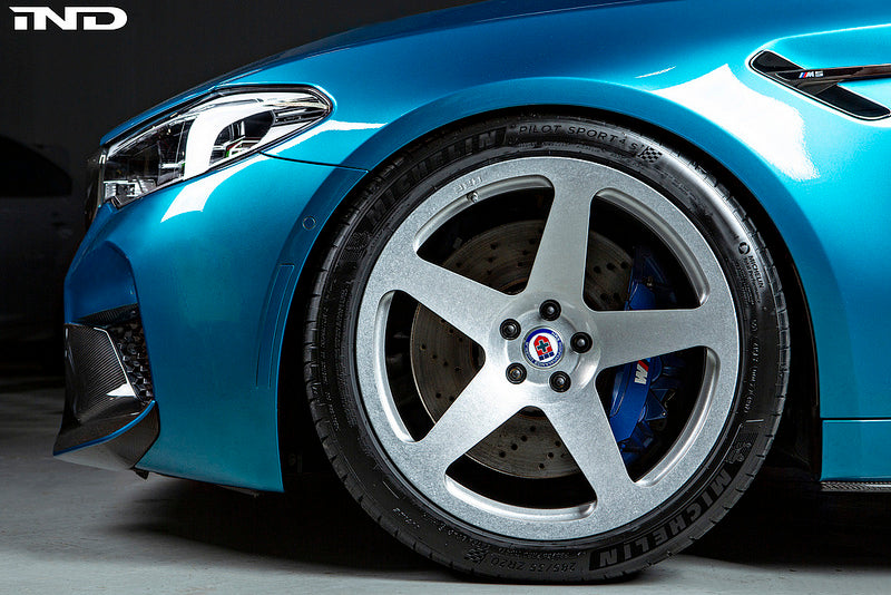 BMW f90 m5 m Performance carbon front splitter set with crt stripe - iND Distribution