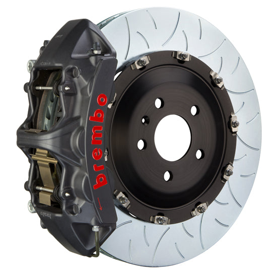Brembo F8X M2 M3 M4 GT-S big brake kit with 380x34mm 2-piece slotted front brakes and six-piston caliper.