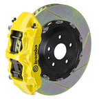 Brembo F8X M2/M3/M4 GT big brake kit with 380mm 2-piece slotted front rotors and yellow calipers for high-performance braking.
