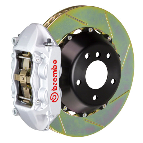 Brembo F8X M2/M3/M4 GT big brake kit with 345x28mm 2-piece slotted rear brake rotors and silver caliper, 4-piston design