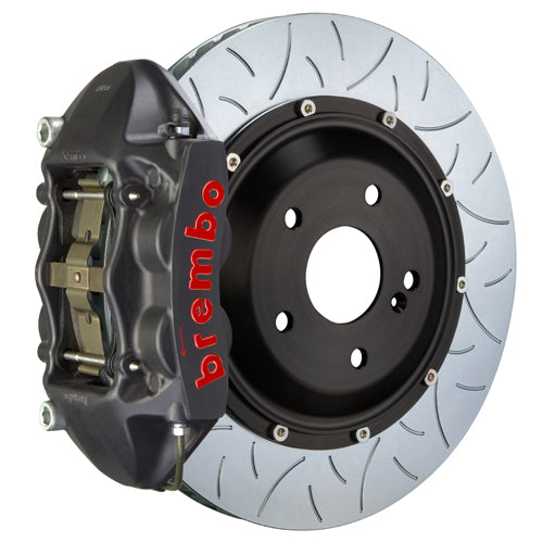 Brembo F8X M2 M3 M4 GT-S Big Brake Kit rear 380x28mm 2-piece slotted brakes with four-piston calipers.