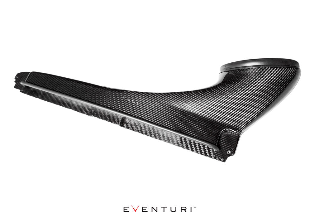 Eventuri Audi 8Y RS3 black carbon intake system on white background