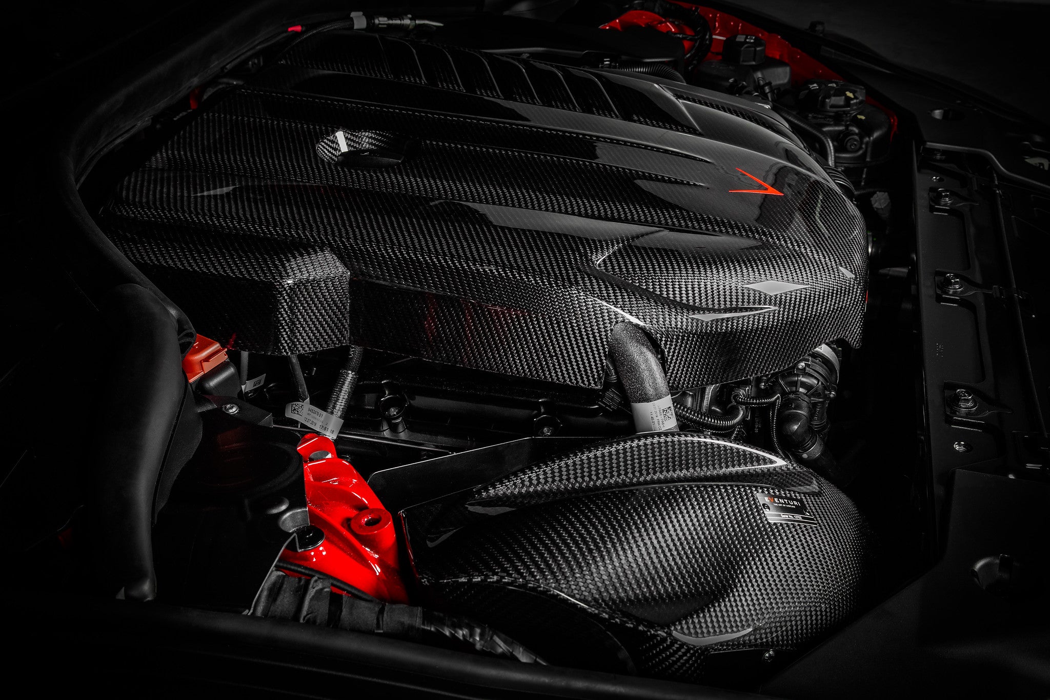 Eventuri carbon intake system installed on B58 engine in Toyota A90 Supra and BMW G29 Z4 M40i