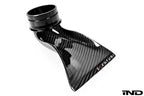 Eventuri carbon fiber intake system for BMW E46 M3 on a white background