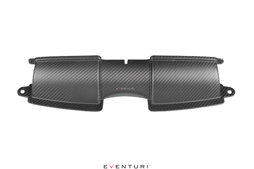 Eventuri BMW E9X M3 performance carbon duct set in matte finish, showcasing sleek white background and detailed duct design