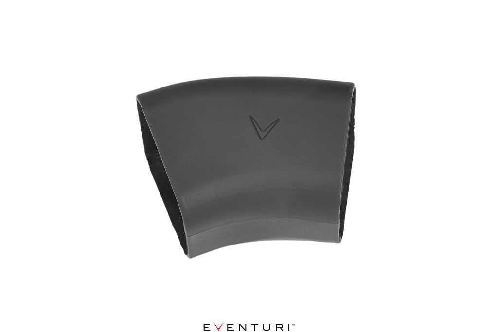 Eventuri BMW E9X M3 matte carbon duct set for performance enhancement, shown on a white background.