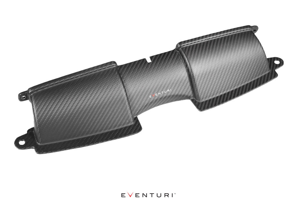 Eventuri BMW E9X M3 performance carbon duct set in matte finish, displayed on a white background.