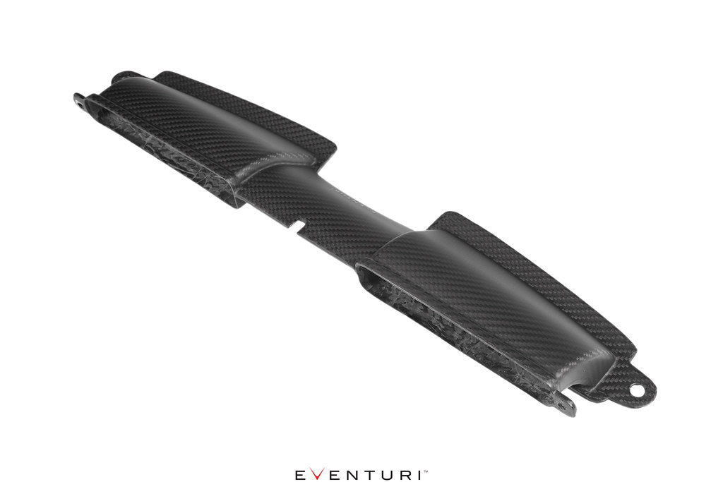 Eventuri BMW E9X M3 matte carbon duct set for performance upgrades, shown on a white background.