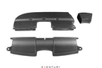 Eventuri BMW E9X M3 carbon duct set in matte finish, performance automotive upgrade with white background.