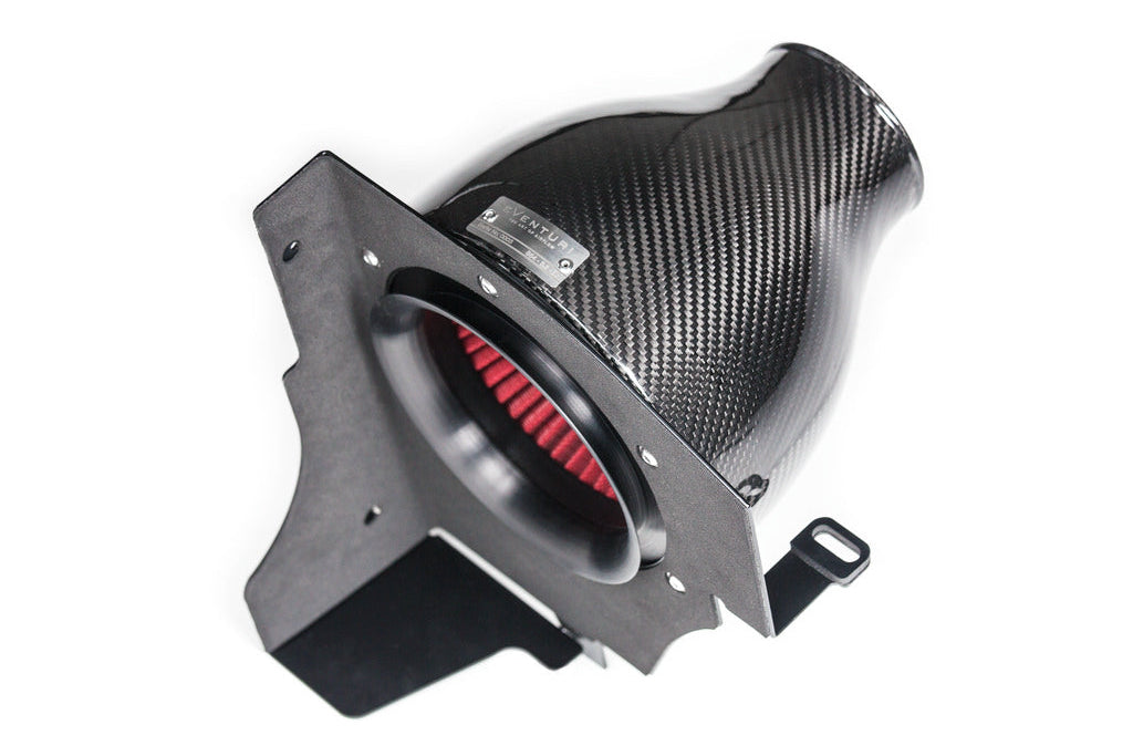 Eventuri BMW Z4M carbon intake system assembled kit components shown on a white background
