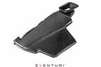 Eventuri black gloss carbon airbox lid for BMW E9X M3 S65 engine, showcasing a sleek performance upgrade.