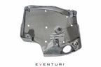 Eventuri black carbon engine cover for BMW F-Chassis N55, showcasing underside detail and performance design.