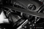 Eventuri black carbon intake system installed on BMW F87 M2 Competition and M2 CS performance vehicle.