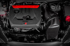 Eventuri GR Yaris carbon intake system installed, showcasing glossy, high-performance automotive air intake for enhanced engine airflow.