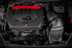 Eventuri GR Yaris carbon intake system installed, showcasing matte carbon fiber performance air intake for enhanced engine airflow.
