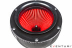 Eventuri Type B carbon intake system replacement filter, performance air filter with white background, designed for optimal engine airflow.