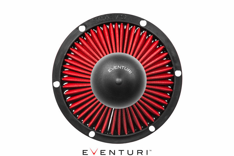 Eventuri Carbon Intake System Replacement Filter Type B, performance air filter with white background and visible filter material.
