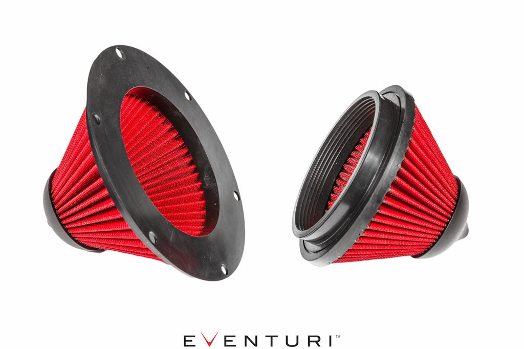 Eventuri carbon intake system replacement air filter Type S white background