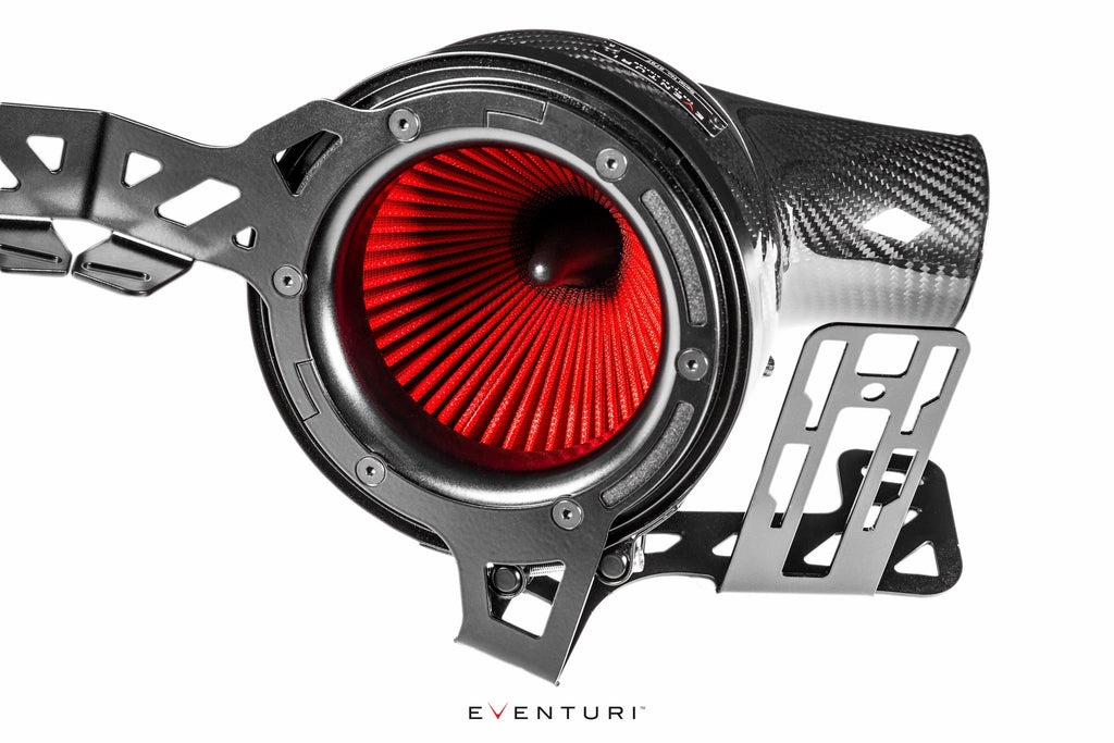 Eventuri carbon intake system replacement air filter Type S white background