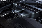 Eventuri gloss carbon charge pipes installed on BMW F8X M2 Competition M3 M4 S55 engine