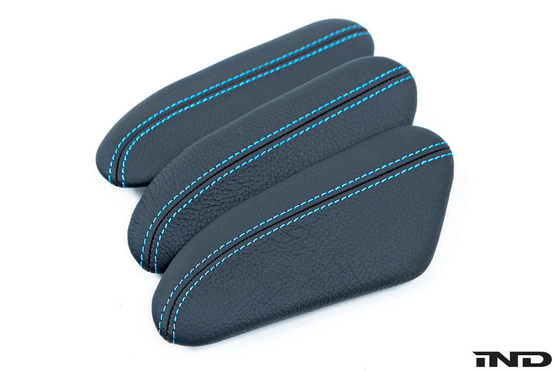iND f87 m2 polar blue stitched leather knee pad - iND Distribution