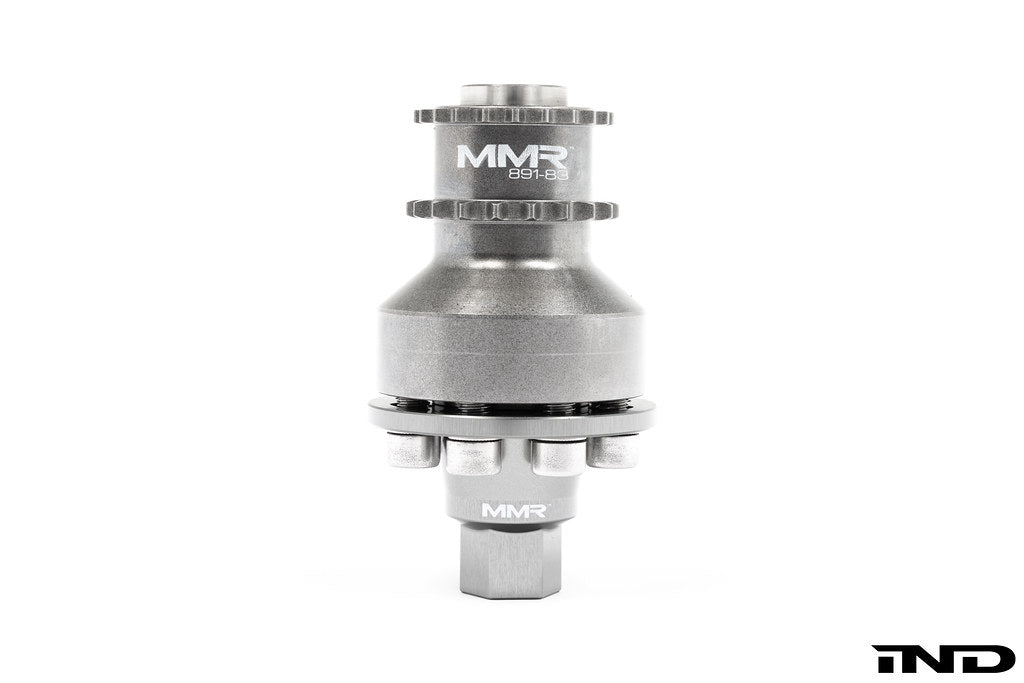 MMX Performance BMW S55 N55 one-piece crank hub upgrade kit shown against white background, enhancing engine performance and durability.