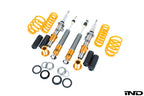 Ohlins E9X M3 coilover suspension with adjustable shocks and springs, designed for road and track performance.
