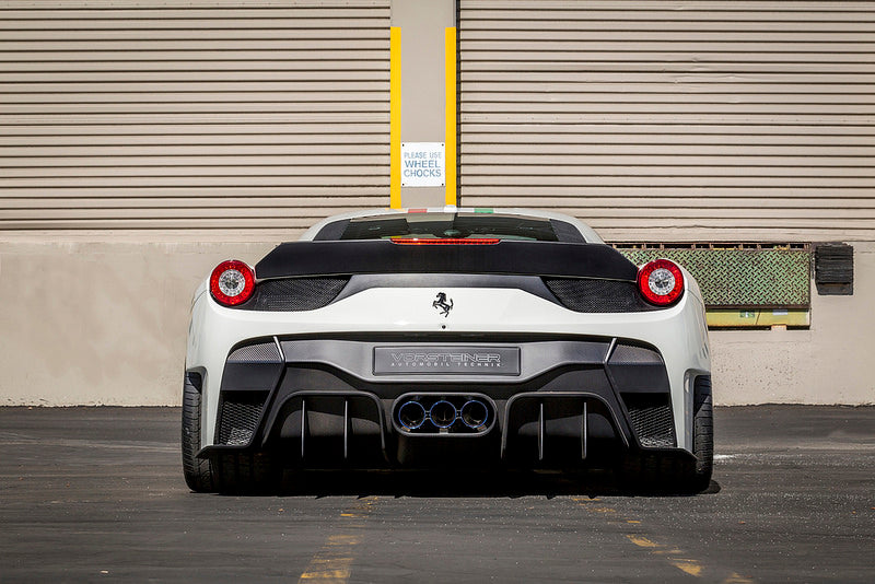 Vorsteiner 458 italia carbon rear bumper with diffuser and exhaust tips - iND Distribution
