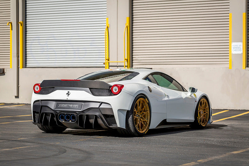 Vorsteiner 458 italia carbon rear bumper with diffuser and exhaust tips - iND Distribution