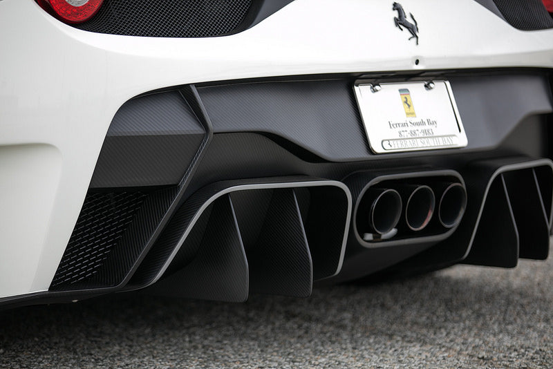 Vorsteiner 458 italia carbon rear bumper with diffuser and exhaust tips - iND Distribution